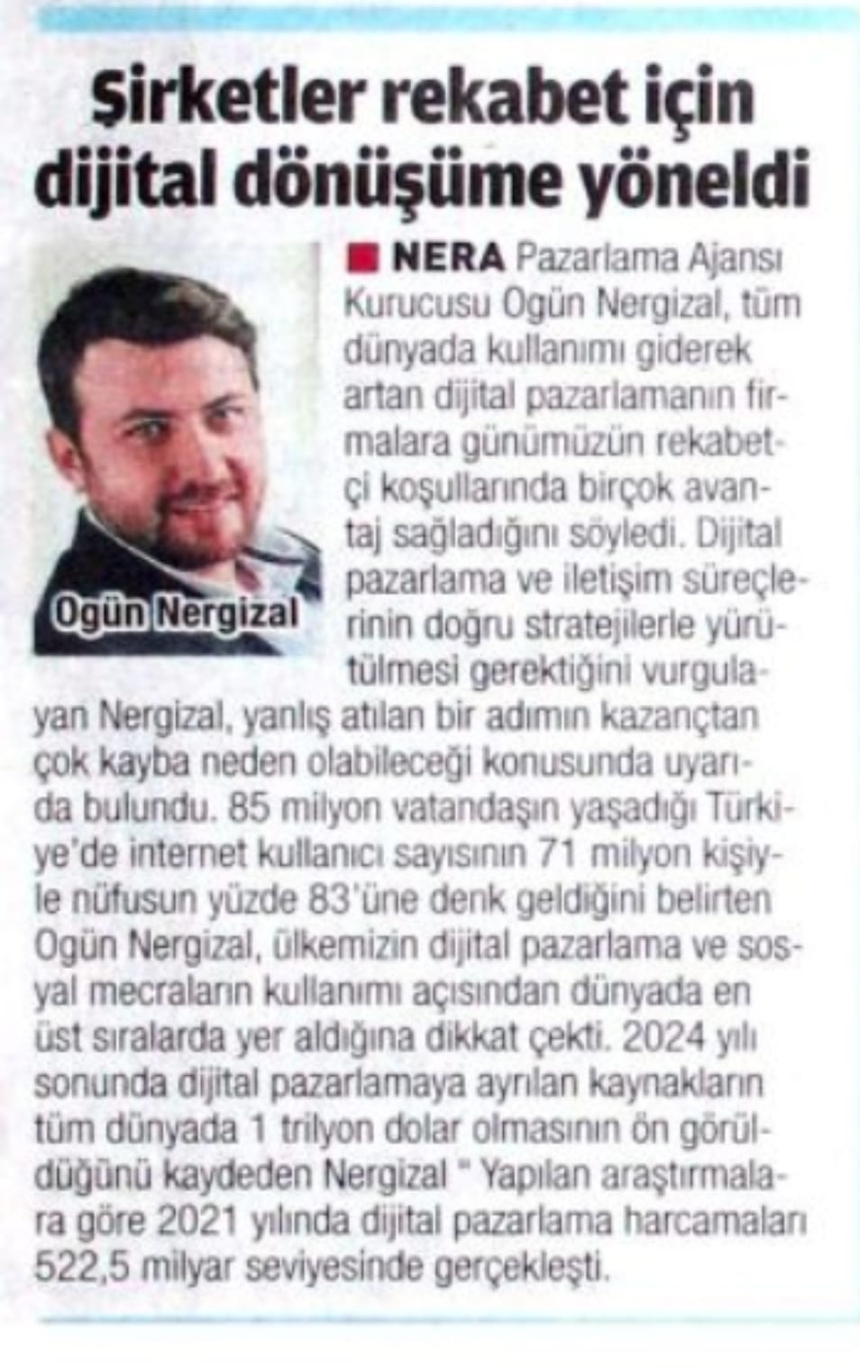 nera milliyet gazetesinde